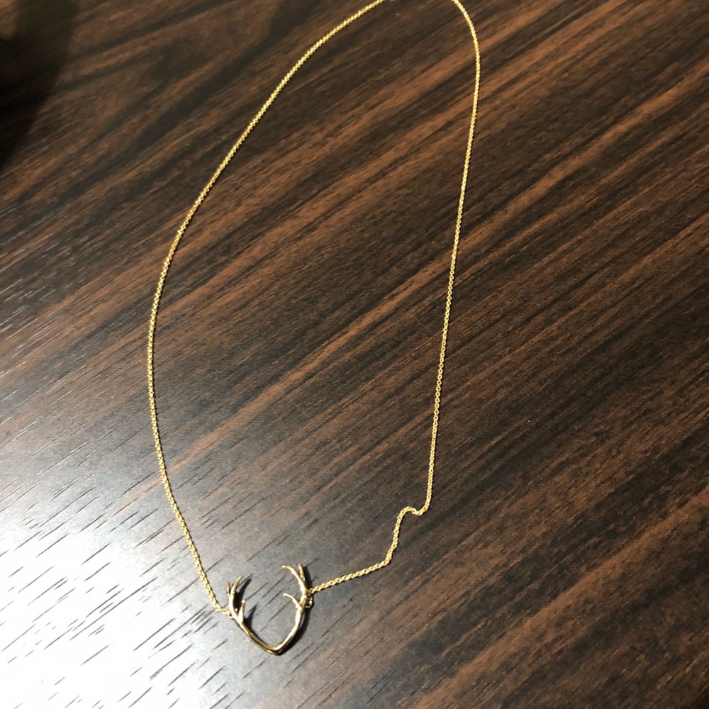 Gold antler necklace